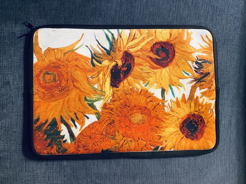 NEW Vincent Van Gogh Vase with Sunflowers Zipper Laptop Sleeve Computer Bag